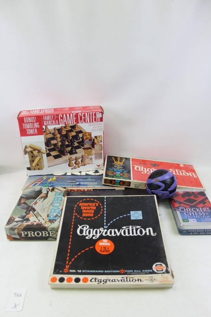 Lot of Vintage Board Games including Aggravation,: Lot of Vintage Board Games including Aggravation, Sorry, Multi Game, Chess/Checkers, Probe