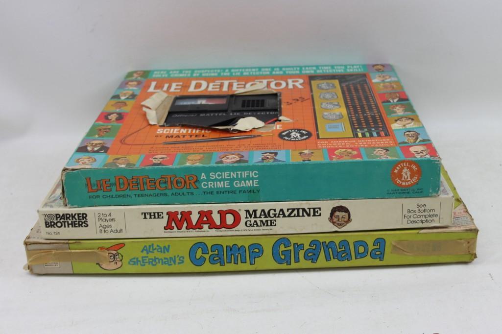 Lot of 3 Vintage board Games including Lie Detector, (1 of 5)
