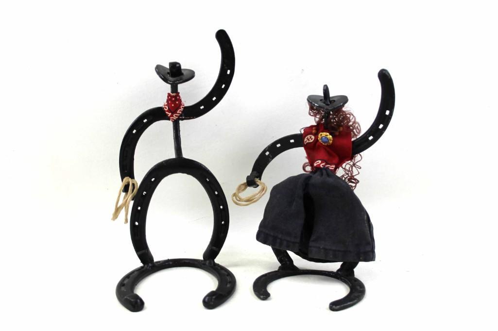 Horseshoe Art Cowboy and Cowgirl: Horseshoe Art Cowboy and Cowgirl