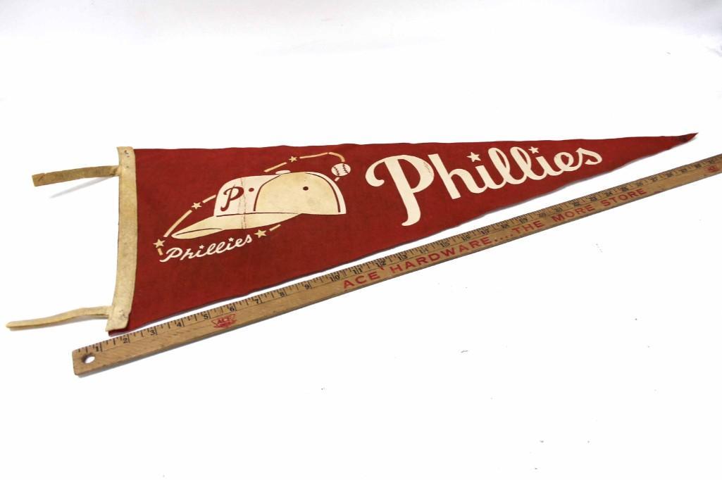 Vintage Philadelphia Phillies Pennant: Vintage Philadelphia Phillies Baseball Pennant