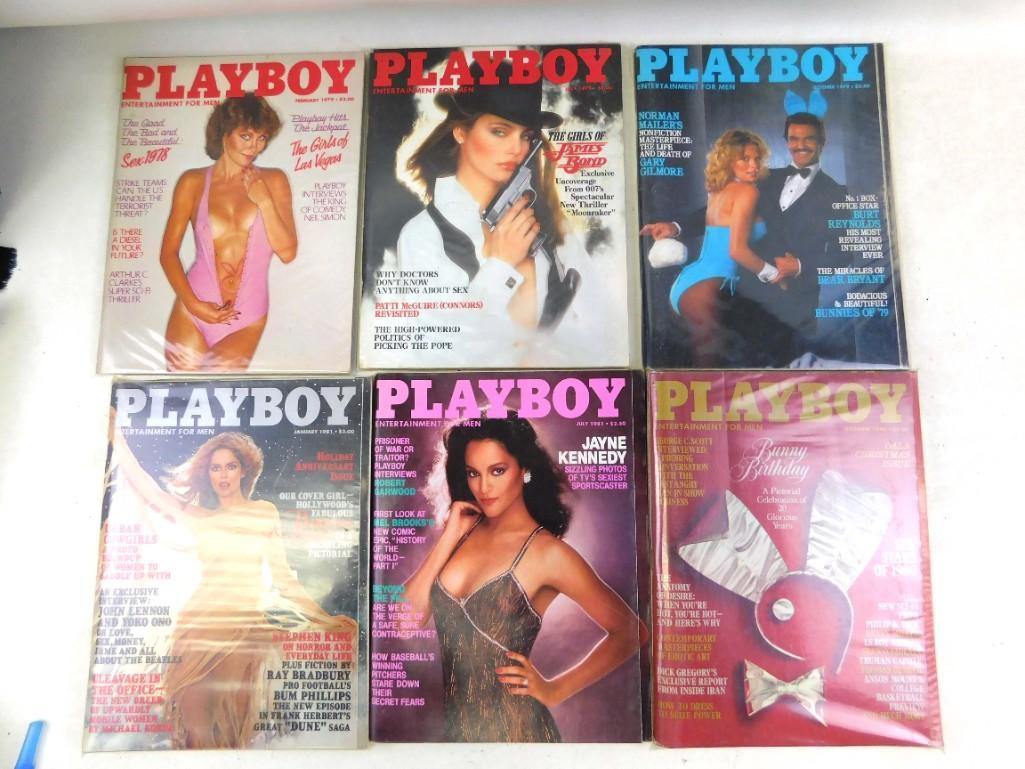 Lot of 6 Late 70's early 80's Playboy Magazine Issues (1 of 2)