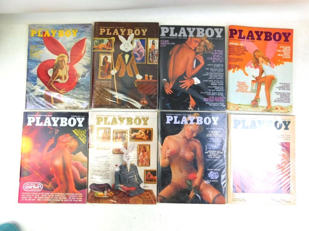 Lot of  8 Playboy Magazines from the 1970's (1 of 3)