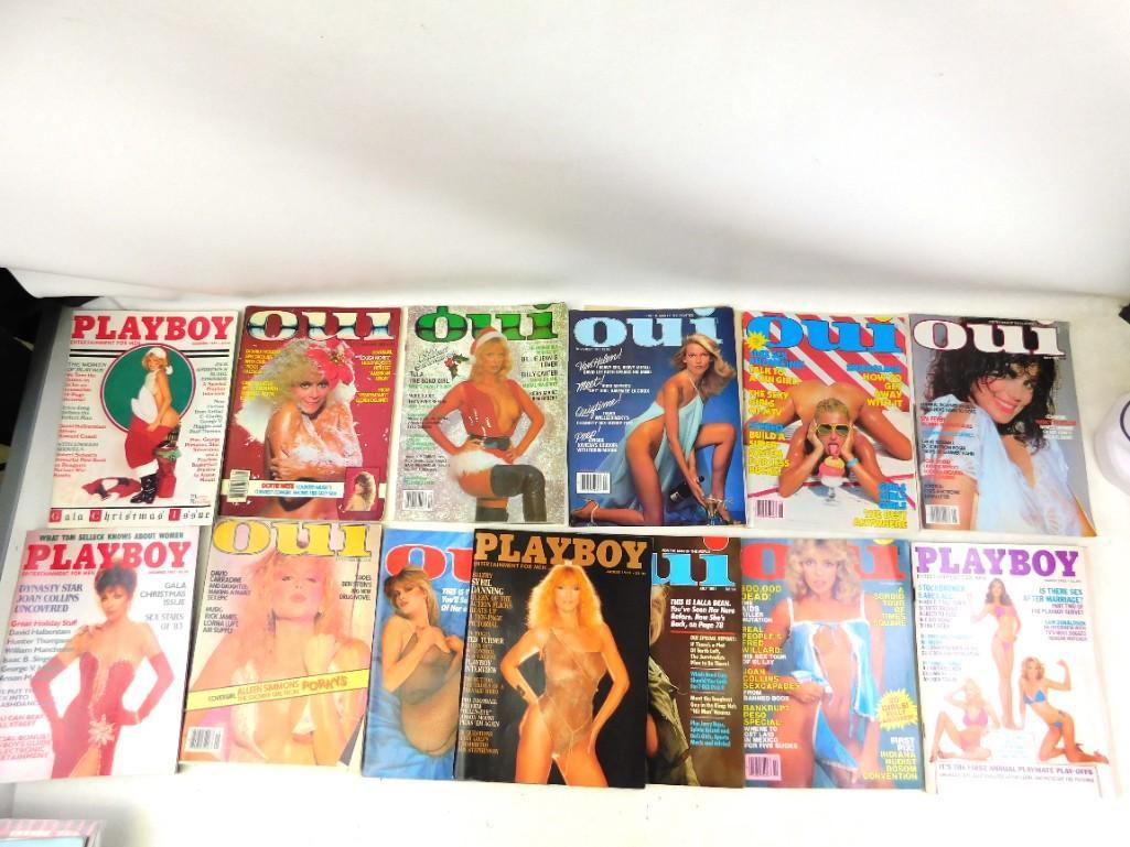 Lot of 13 Adult Magazines including Oui and Playboy (1 of 3)