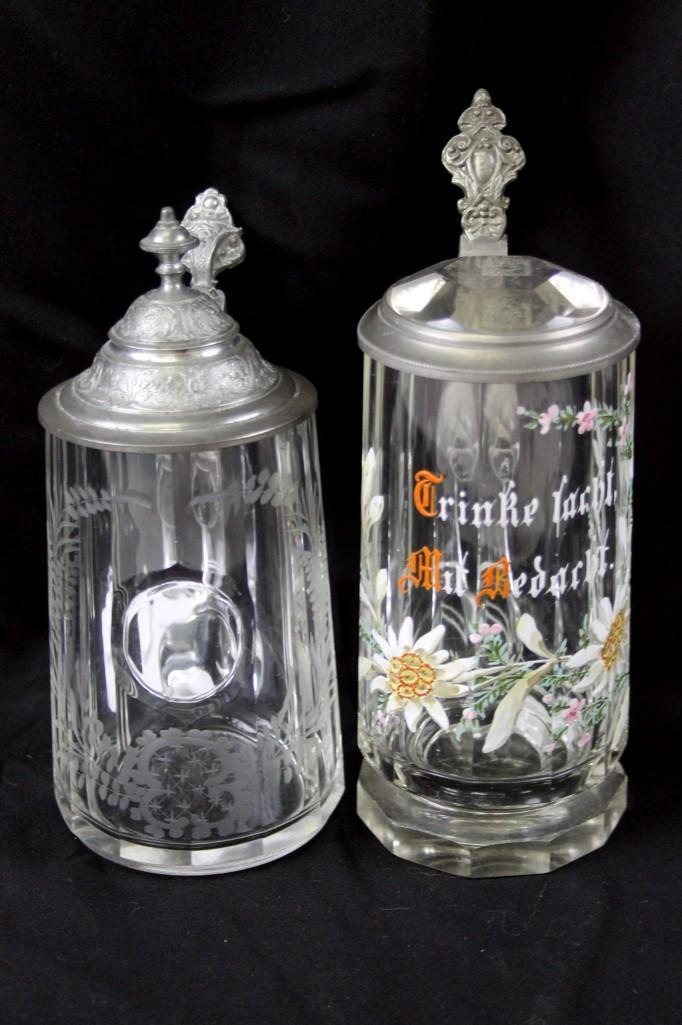 2 Vintage Glass Beer Steins (1 of 8)