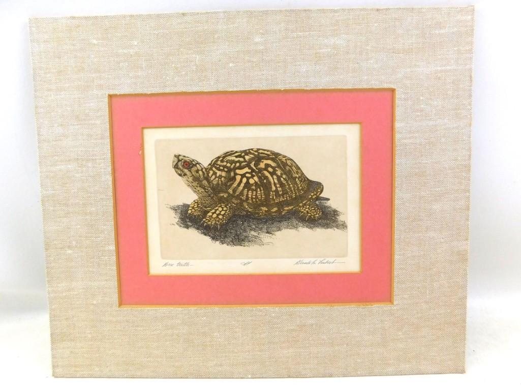 Gualo H Lubeck Original Artist Proof Etching Box Turtle (1 of 5)