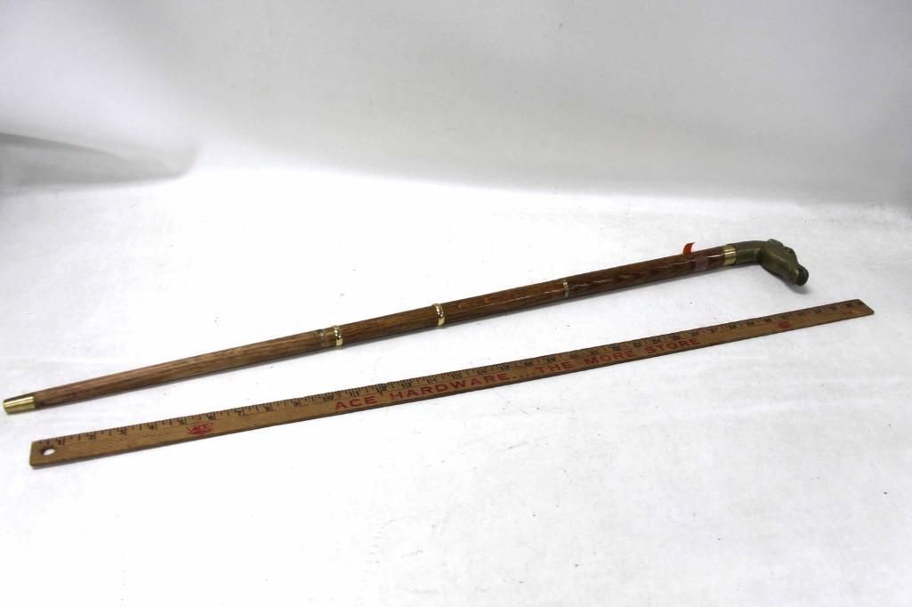 Walking Cane with Concealed Knife and Horse Head Handle (1 of 4)