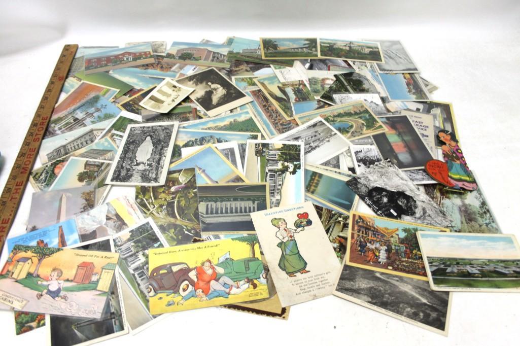 Lot of Vintage Postcards incl Linen (1 of 5)