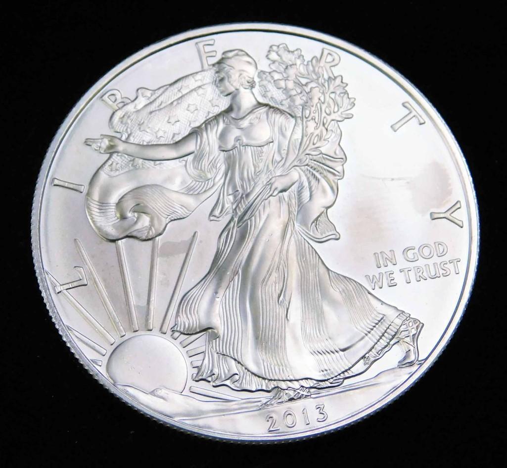 2013 BU American Silver Eagle 1 oz Silver Round (1 of 2)