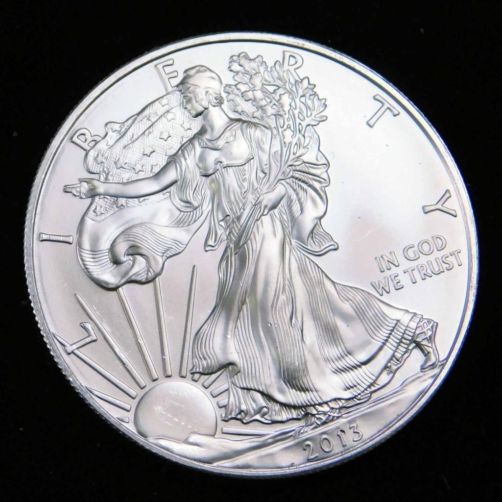 2013 BU American Silver Eagle 1 oz Silver Round (1 of 2)