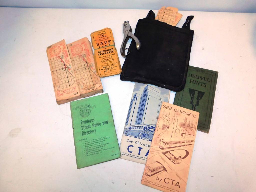 Vintage Lot incl CTA Ephemera: Vintage Lot incl Chicago public transportation ephemera etc
