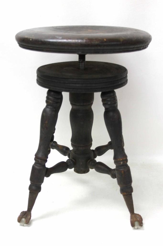 Antique Piano Stool with Claw Feet Victorian Era (1 of 8)
