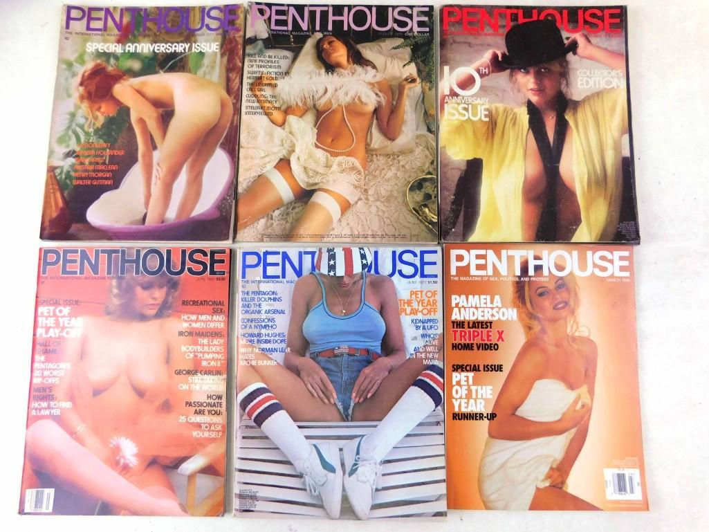 Lot of 6 Penthouse Magazines including Anniversary (1 of 4)