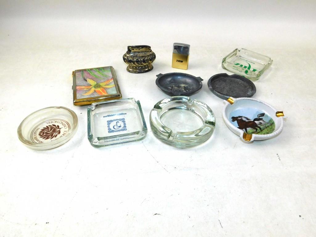 Lot of Tobacciana incl Ashtrays , Lighters , Cigarette (1 of 12)