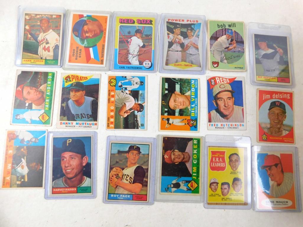 Lot of 18 Baseball Cards including Hank Aaron mostly (1 of 6)