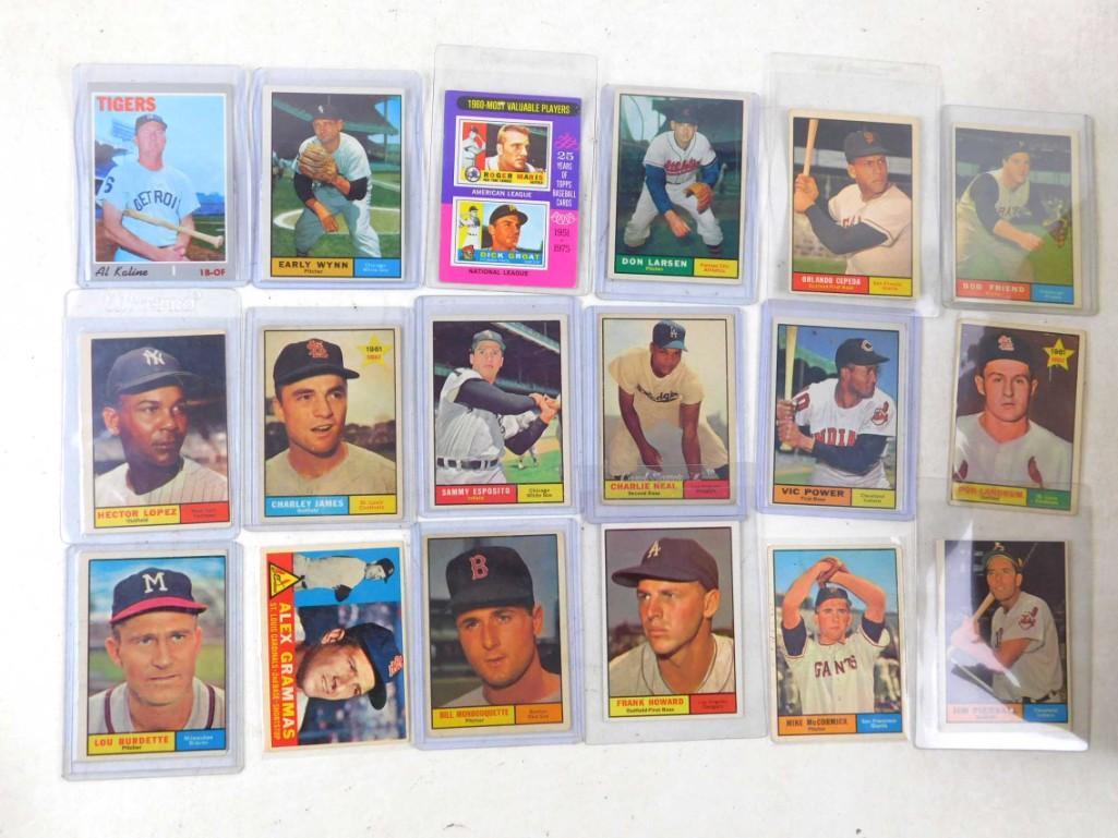 Lot of 18 Baseball Cards including Al Kaline, Roger (1 of 6)