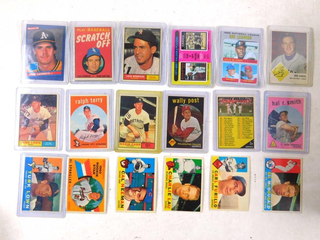 Lot of 18 Baseball Cards including Jose Canseco Rookie, (1 of 6)