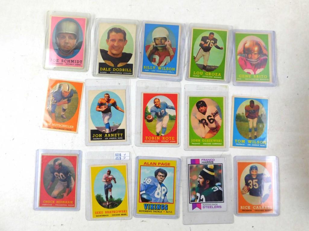 Lot of 15 old Football cards including Joe Schmidt Dale (1 of 6)