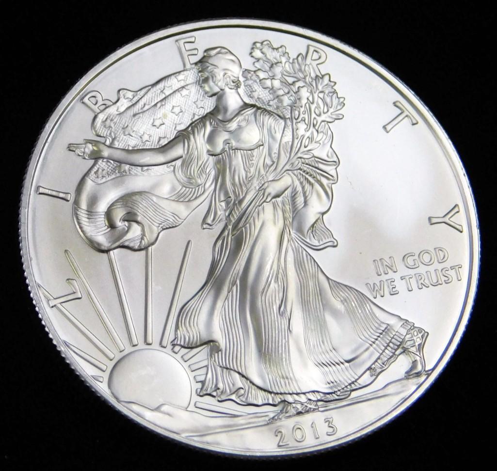 2013 BU American Silver Eagle 1 oz Silver Round (1 of 2)