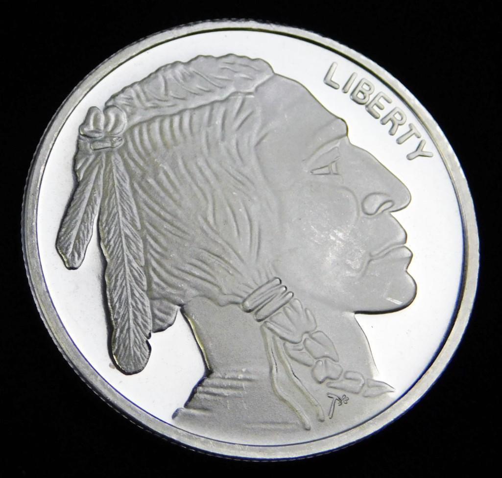 BU Indian Head Buffalo 1 oz Silver Round (1 of 2)