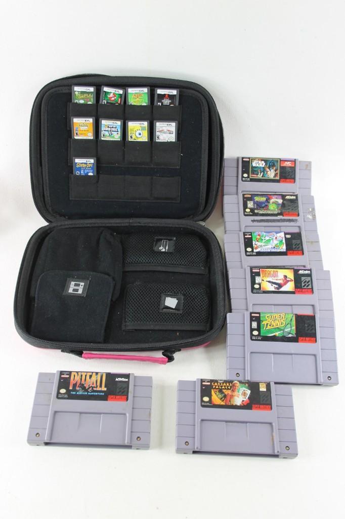 Lot of Super Nintendo and Gameboy DS Games with Case (1 of 3)