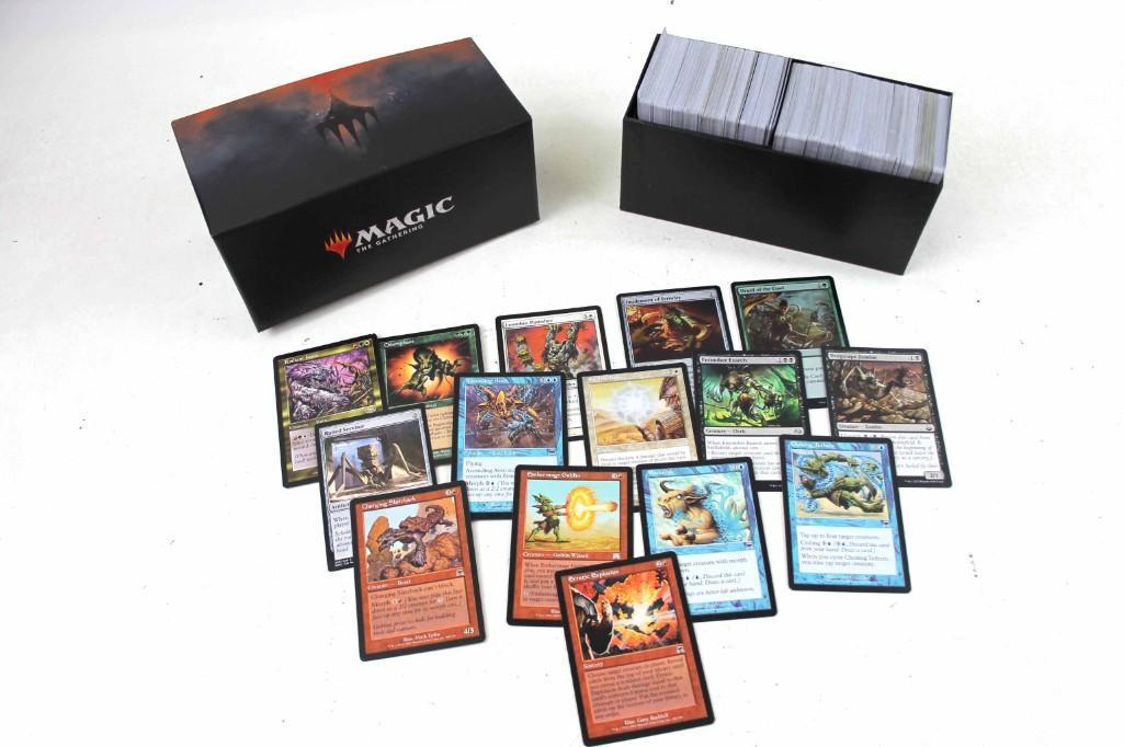Lot of Magic the Gathering Cards in Box - roughly 500: Lot of Magic The Gathering Cards in Box - roughly 500 or so LOT A