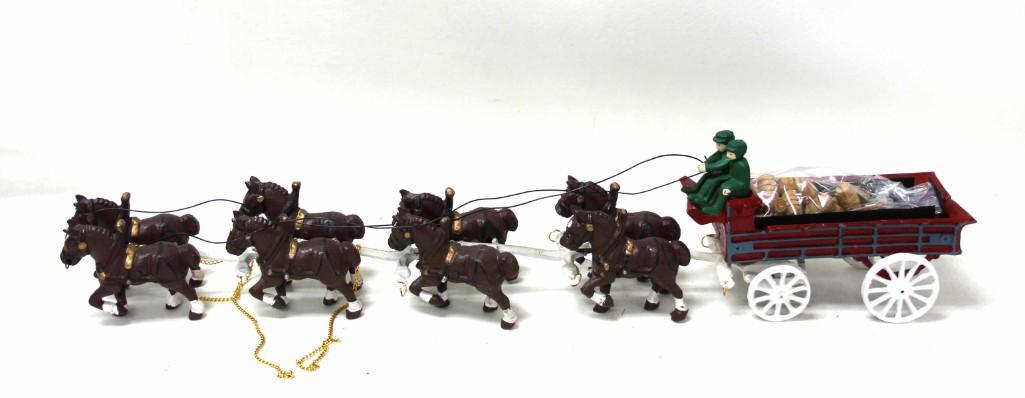 Cast Iron Beer Wagon and 8 Clydesdale Horses (1 of 7)