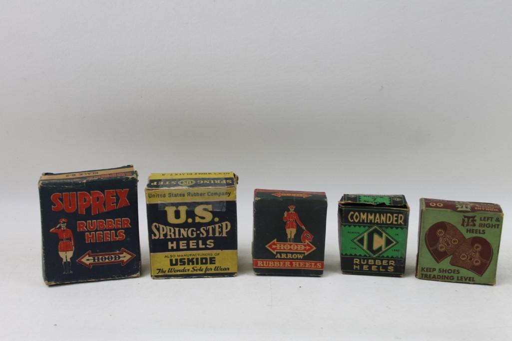 Lot of Vintage Rubber Heels in boxes: Lot of Vintage Rubber Heels in boxes