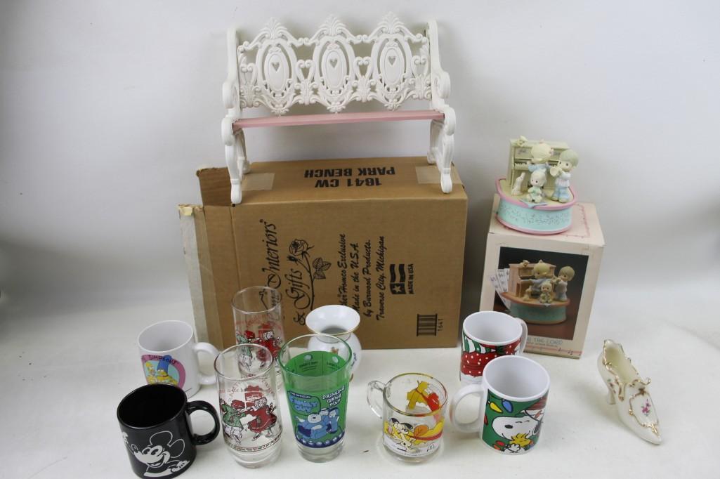 Misc. Lot Lots of Mugs / Glasses Miniature Bench, (1 of 9)