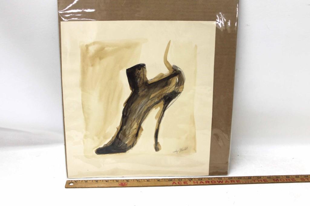 Original Watercolor NO COA In the Style: Original Watercolor IN THE STYLE OF Andy Warhol NO COA Condition: Please use your best judgement with regard to the signature. There is no COA and this is being sold as-is.