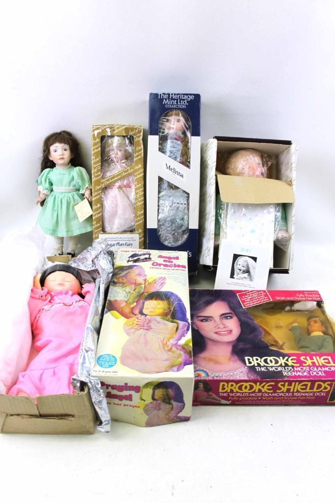 Lot of Dolls incl Vintage LJN Brook Shields Doll, 1960s (1 of 7)