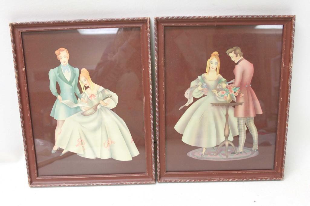 Lot of 2 Victorian Type Pictures Prints (1 of 6)