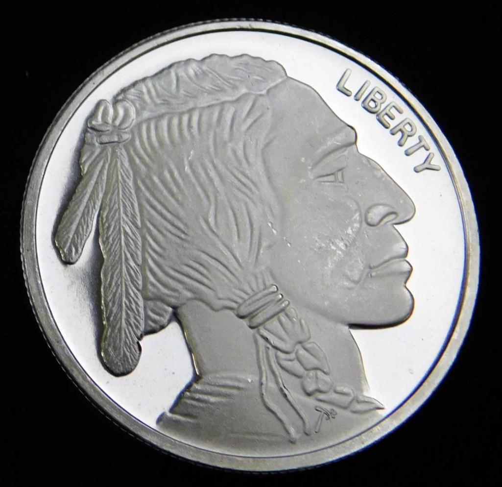 BU Indian Head Buffalo 1 oz Silver Round Coin (1 of 2)