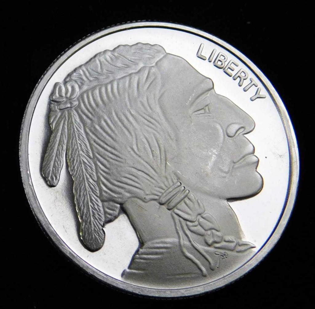 BU Indian Head Buffalo 1 oz Silver Round Coin (1 of 2)