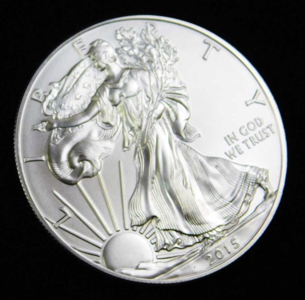 2015 BU American Silver Eagle 1 Oz Silver Round Coin (1 of 2)