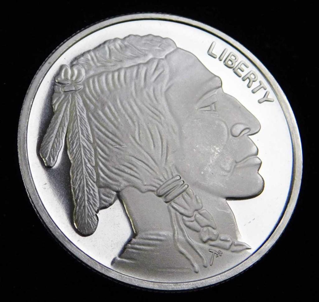 BU Indian Head Buffalo 1 oz Silver Round Coin (1 of 2)
