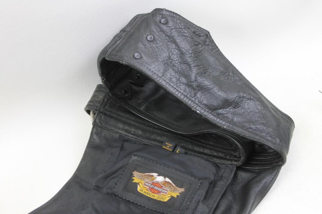 Harley Davidson Leather Chaps / Motorcycle Pants (1 of 7)