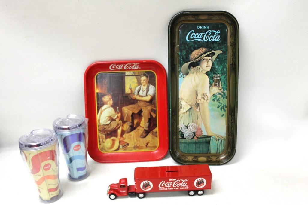 Coca Cola Lot - Truck Bank, Trays, Cups, etc. (1 of 6)