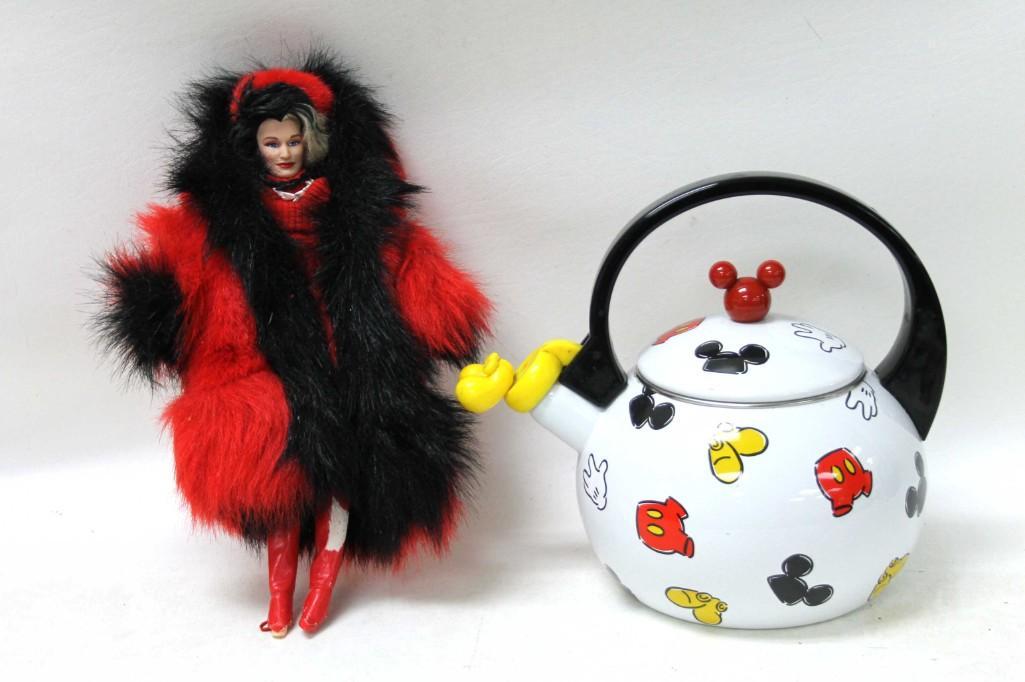 Disney Tea Kettle and a Doll: Disney Tea Kettle and a Doll - Disneyland at Home