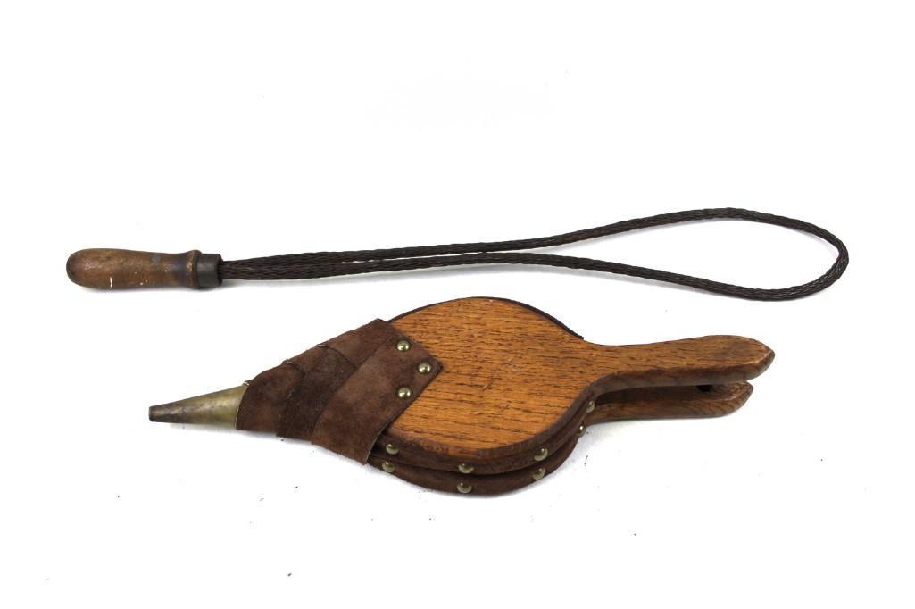 Nice Handmade Bellows - Signed and a Rug Beater: Nice Handmade Bellows - Signed and a Rug Beater. Bellows is perfect for blowing out the candles on your birthday cake while you're masked up