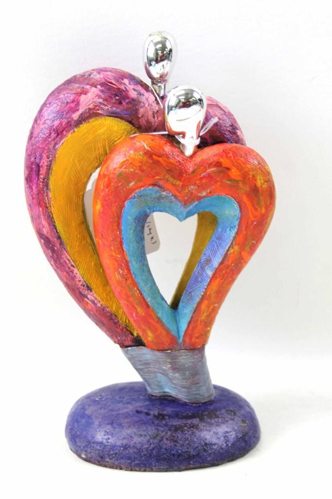 Peter Max Style Two Lovers Sculpture Hand Painted (1 of 8)