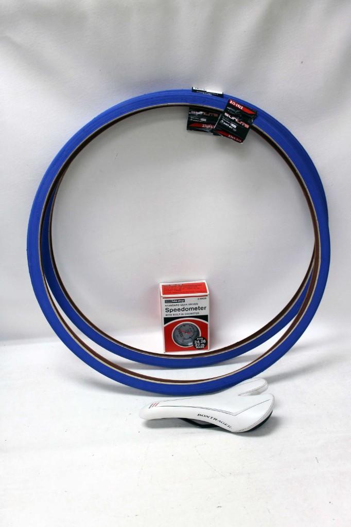 Bicycle Lot including Tires, Speedometer, Seat, etc. (1 of 5)