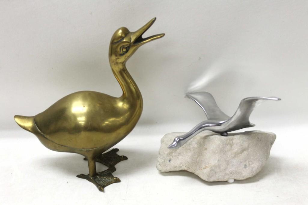 Brass and Aluminum Ducks / Goose Sculptures / Figurines: Brass and Aluminum Ducks / Goose Sculptures / Figurines