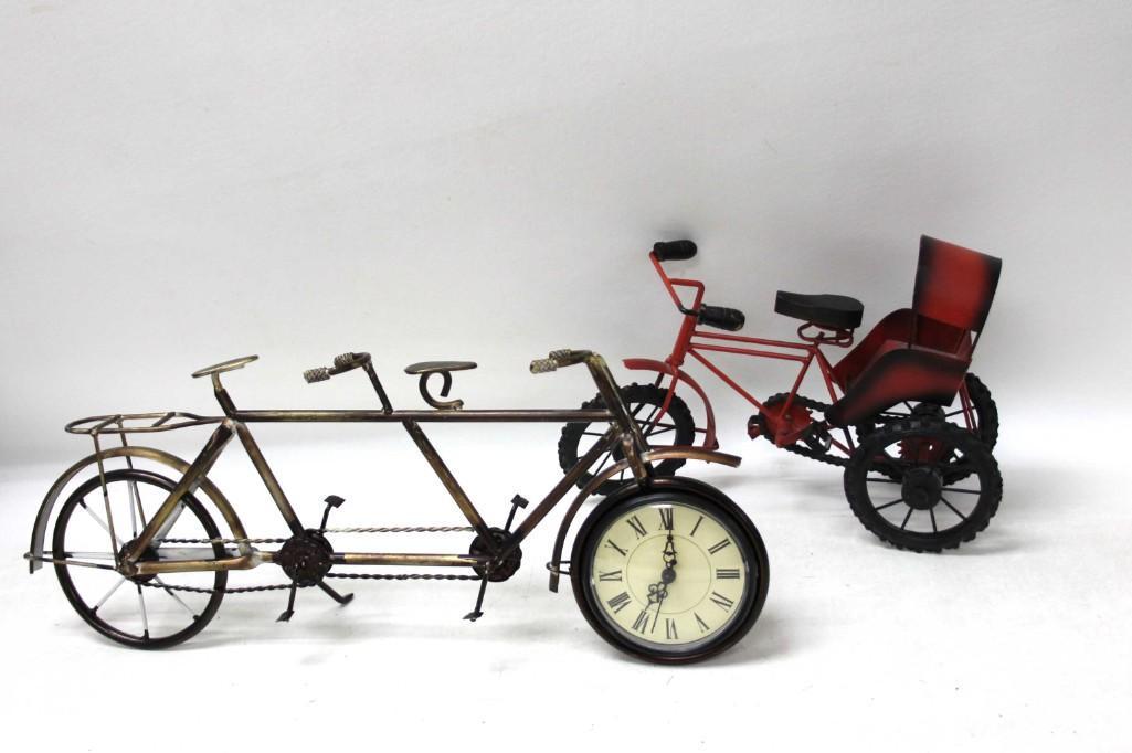 Novelty Bicycle clock and a Toy Tricycle (1 of 4)