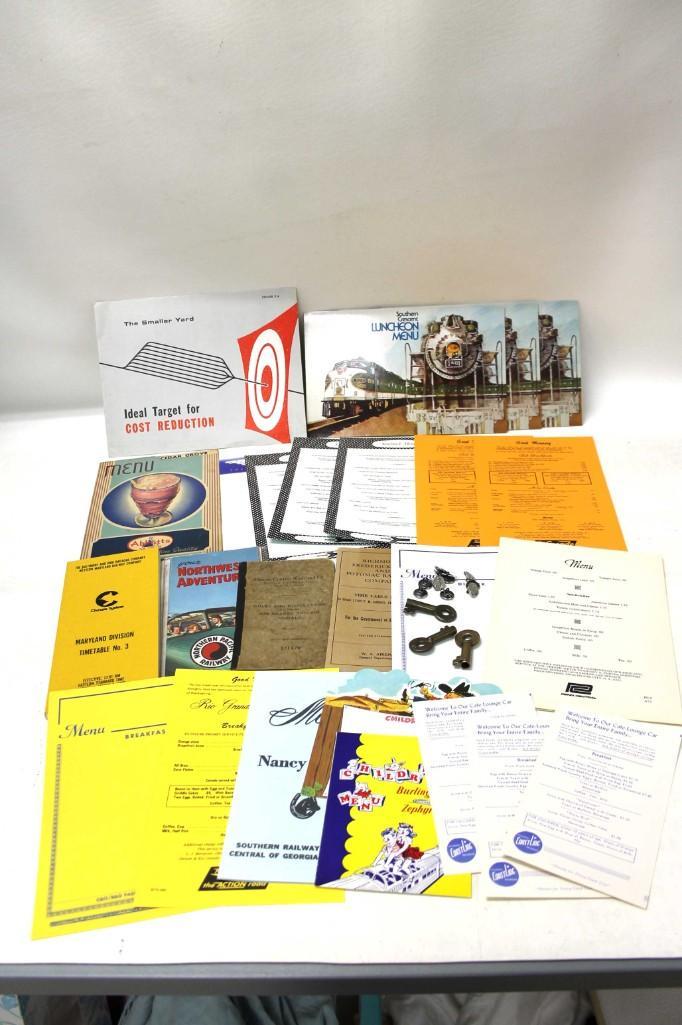 Lot of Vintage Train Ephemera including Menus, (1 of 6)