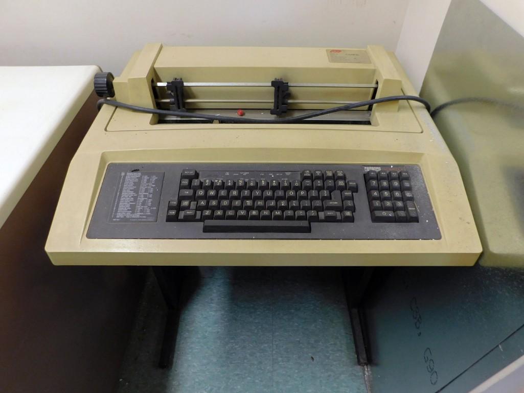 Vtg ADP Typewriter Printer w/Paper: Vtg ADP Typewriter Printer w/Paper Because of the current covid 19 situation, pick up times are by appointment only. Pick up for this auction will be Feb 27 and 28 during the auction or Monday, March 