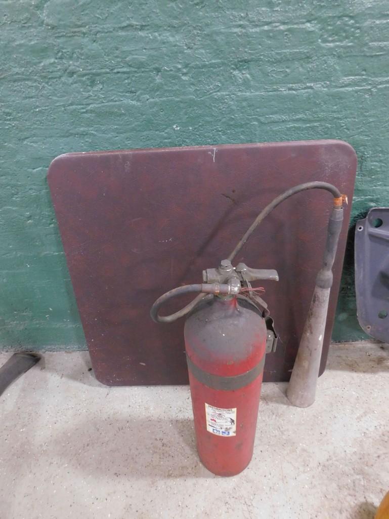 Folding Table and Fire Extinguisher: Folding Card Table and Fire Extinguisher Because of the current covid 19 situation, pick up times are by appointment only. Pick up for this auction will be Feb 27 and 28 during the auction or Monday, 