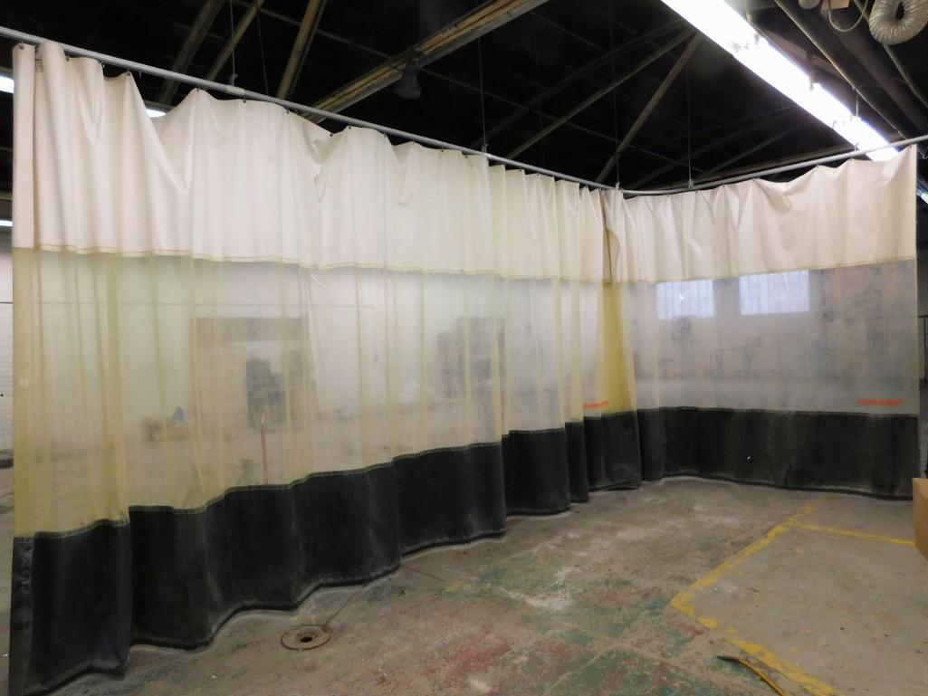 2 Tiger Wall, 20 ft Paint Booth Curtains w/veil: 2 Tiger Wall, 20 ft Paint Booth Curtains w/veil Because of the current covid 19 situation, pick up times are by appointment only. Pick up for this auction will be Feb 27 and 28 during the auction or M