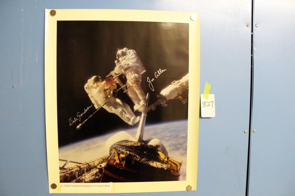 1984 Space Shuttle Space Salvage Poster: 1984 Space Shuttle Space Salvage Mission Astronaut Poster Because of the current covid 19 situation, pick up times are by appointment only. Pick up for this auction will be Feb 27 and 28 during the au
