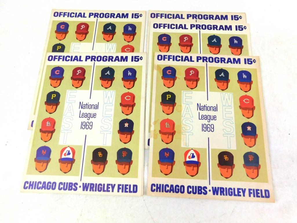 Lot of Five 1969 Chicago Cubs Programs (1 of 4)