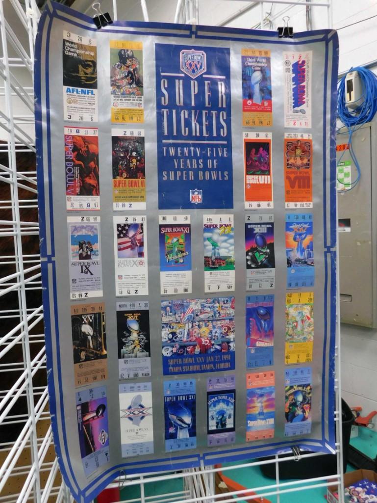 Sports Posters Lot including Superbowl Tickets and 2004 (1 of 4)